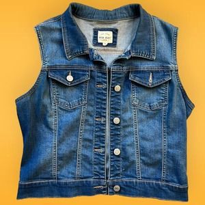 Denim vest size l womens
